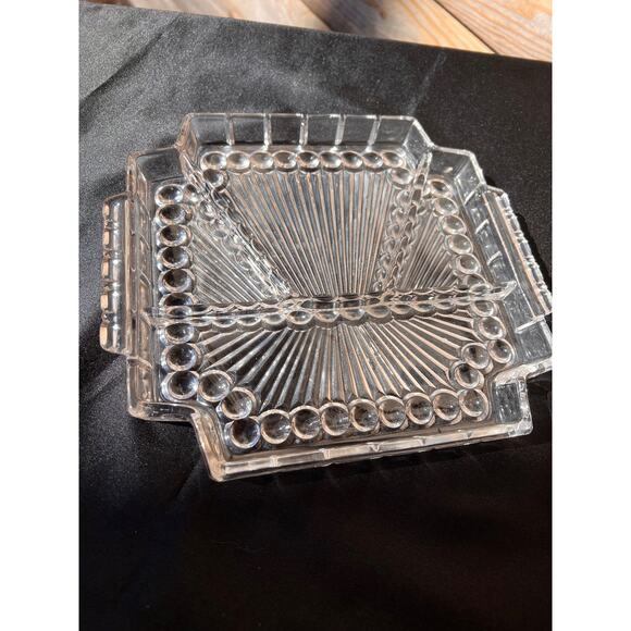 Art Deco Glass Divided Tray - Picture 5 of 9